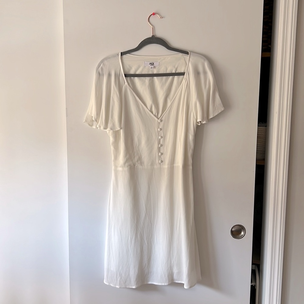 White Double Layer Chiffon Dress
